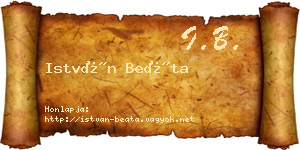 István Beáta névjegykártya
